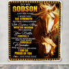 Personalized To My Godson Gifts Blanket From Godmother Godfather I Wish You The Strength Horse Godson Birthday Gifts Christmas Graduation Fleece Blanket | siriusteestore