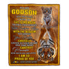 Personalized To My Godson Gifts Blanket From Godmother Godfather I Wish You The Strength Tiger Godson Birthday Gifts Christmas Graduation Fleece Blanket | siriusteestore