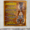 Personalized To My Godson Gifts Blanket From Godmother Godfather I Wish You The Strength Tiger Godson Birthday Gifts Christmas Graduation Fleece Blanket | siriusteestore