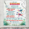 Personalized To My Godson Gifts Blanket From Godmother Uncle Godmother Whenever You Feel Dragonfly Godson Birthday Gifts Graduation Christmas Fleece Blanket | siriusteestore