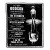 Personalized To My Godson Gifts Blanket From Godmother Uncle I Wish You The Strength Godson Birthday Gifts Christmas Graduation Custom Fleece Throw Blanket | siriusteestore