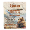 Personalized To My Godson Gifts Blanket From Godmother Uncle Whenever Bear Unique Birthday Gifts For Godson Graduation Christmas Custom Fleece Throw Blanket | siriusteestore