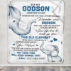 Personalized To My Godson Gifts Blanket From Godmother Uncle Whenever Elephant Unique Birthday Gifts For Godson Graduation Christmas Custom Fleece Throw Blanket | siriusteestore