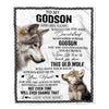 Personalized To My Godson Gifts Blanket From Godmother Uncle Whenever Wolf Unique Birthday Gifts For Godson Graduation Christmas Custom Fleece Throw Blanket | siriusteestore