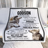 Personalized To My Godson Gifts Blanket From Godmother Uncle Whenever Wolf Unique Birthday Gifts For Godson Graduation Christmas Custom Fleece Throw Blanket | siriusteestore
