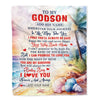 Personalized To My Godson Gifts Blanket From Godmother Wherever Your Journey In Life Beach Godson Birthday Gifts Graduation Customized Fleece Throw Blanket | siriusteestore