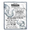 Personalized To My Godson Gifts Blanket From Godmother Wherever Your Journey In Life Elephant Godson Birthday Gifts Graduation Customized Fleece Throw Blanket | siriusteestore
