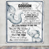 Personalized To My Godson Gifts Blanket From Godmother Wherever Your Journey In Life Elephant Godson Birthday Gifts Graduation Customized Fleece Throw Blanket | siriusteestore