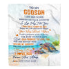 Personalized To My Godson Gifts Blanket From Godmother Wherever Your Journey In Life Turtle Godson Birthday Gifts Graduation Customized Fleece Throw Blanket | siriusteestore