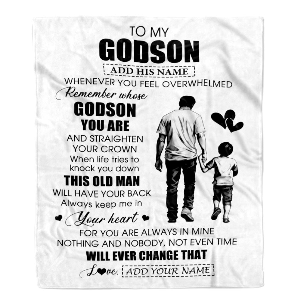 Personalized To My Godson Gifts Blanket From Uncle Whenever Man Unique Birthday Gifts For Godson Graduation Christmas Custom Fleece Throw Blanket | siriusteestore
