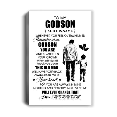 Personalized To My Godson Gifts Canvas From Uncle Whenever Man Unique Birthday Gifts For Godson Graduation Christmas Custom Wall Art Print Framed Canvas | siriusteestore