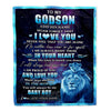 Personalized To My Godson Gifts From Godfather Uncle Blanket I Love You Lion Birthday Gift Ideas For Godson Graduation Christmas Customized Fleece Blanket | siriusteestore
