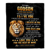 Personalized To My Godson Gifts From Godfather Uncle Blanket Old Lion Love You Godson Birthday Gifts Graduation Christmas Customized Fleece Throw Blanket | siriusteestore