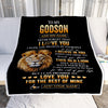 Personalized To My Godson Gifts From Godfather Uncle Blanket Old Lion Love You Godson Birthday Gifts Graduation Christmas Customized Fleece Throw Blanket | siriusteestore