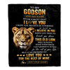 Personalized To My Godson Gifts From Godmother Aunt Blanket Old Lion Love You Godson Birthday Gifts Graduation Christmas Customized Fleece Throw Blanket | siriusteestore