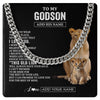Cuban Link Chain Necklace Stainless Steel | 1 | Personalized To My Godson Gifts From Godmother Necklace This Old Lion Love You Godson Birthday Gifts Graduation Christmas Customized Gift Box Message Card | https://siriusteestore.