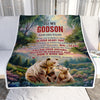 Personalized To My Godson Gifts From Godmother Uncle Blanket Don't Give Up Bear Gifts For Godson Birthday Graduation Christmas Customized Fleece Throw Blanket | siriusteestore
