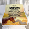 Personalized To My Godson Gifts From Godmother Uncle Blanket Don't Give Up Horse Gifts For Godson Birthday Graduation Christmas Customized Fleece Blanket | siriusteestore