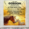 Personalized To My Godson Gifts From Godmother Uncle Blanket Don't Give Up Horse Gifts For Godson Birthday Graduation Christmas Customized Fleece Blanket | siriusteestore