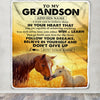 Personalized To My Godson Gifts From Godmother Uncle Blanket Don't Give Up Horse Gifts For Godson Birthday Graduation Christmas Customized Fleece Blanket | siriusteestore