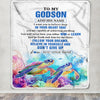 Personalized To My Godson Gifts From Godmother Uncle Blanket Don't Give Up Turtle Gifts For Godson Birthday Graduation Christmas Customized Fleece Blanket | siriusteestore