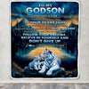 Personalized To My Godson Gifts From Godmother Uncle Blanket Don't Give Up White Tiger Gifts For Godson Birthday Graduation Christmas Custom Fleece Blanket | siriusteestore
