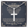 Stainless Cross Necklace Stainless Steel | 1 | Personalized To My Godson Gifts Necklace From Godmother Uncle I Closed My Eyes Gift For Godson Birthday Gifts Jewelry For Men Customized Gift Box Message Card | siriusteestore