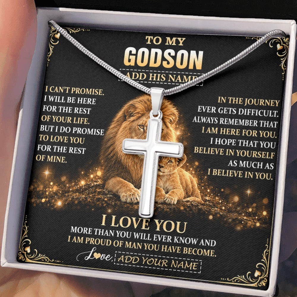 Stainless Cross Necklace Stainless Steel | 2 | Personalized To My Godson Gifts Necklace From Uncle To Godson Birthday Gifts Love You Forever Lion Graduation Christmas Custom Gift Box Message Card | https://siriusteestore.