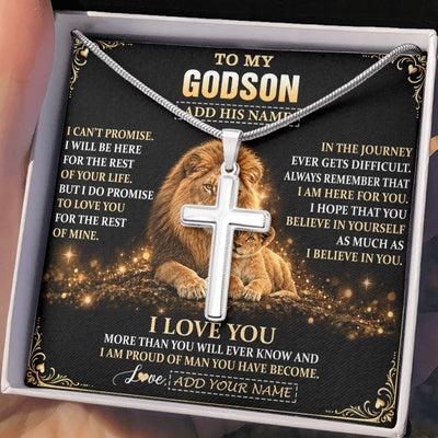 Stainless Cross Necklace Stainless Steel | 2 | Personalized To My Godson Gifts Necklace From Uncle To Godson Birthday Gifts Love You Forever Lion Graduation Christmas Custom Gift Box Message Card | https://siriusteestore.