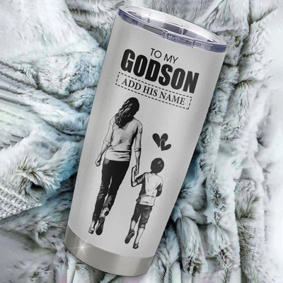 Personalized To My Godson Gifts Tumbler From Godmother Aunt Whenever Woman Unique Birthday Gifts For Godson Graduation Christmas Custom Stainless Steel Cup Travel Mug | siriusteestore