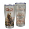 Personalized To My Godson Gifts Tumbler From Godmother Uncle Bear My Only Wish For You Godson Birthday Gifts Graduation Christmas Custom Stainless Steel Cup Travel Mug | siriusteestore