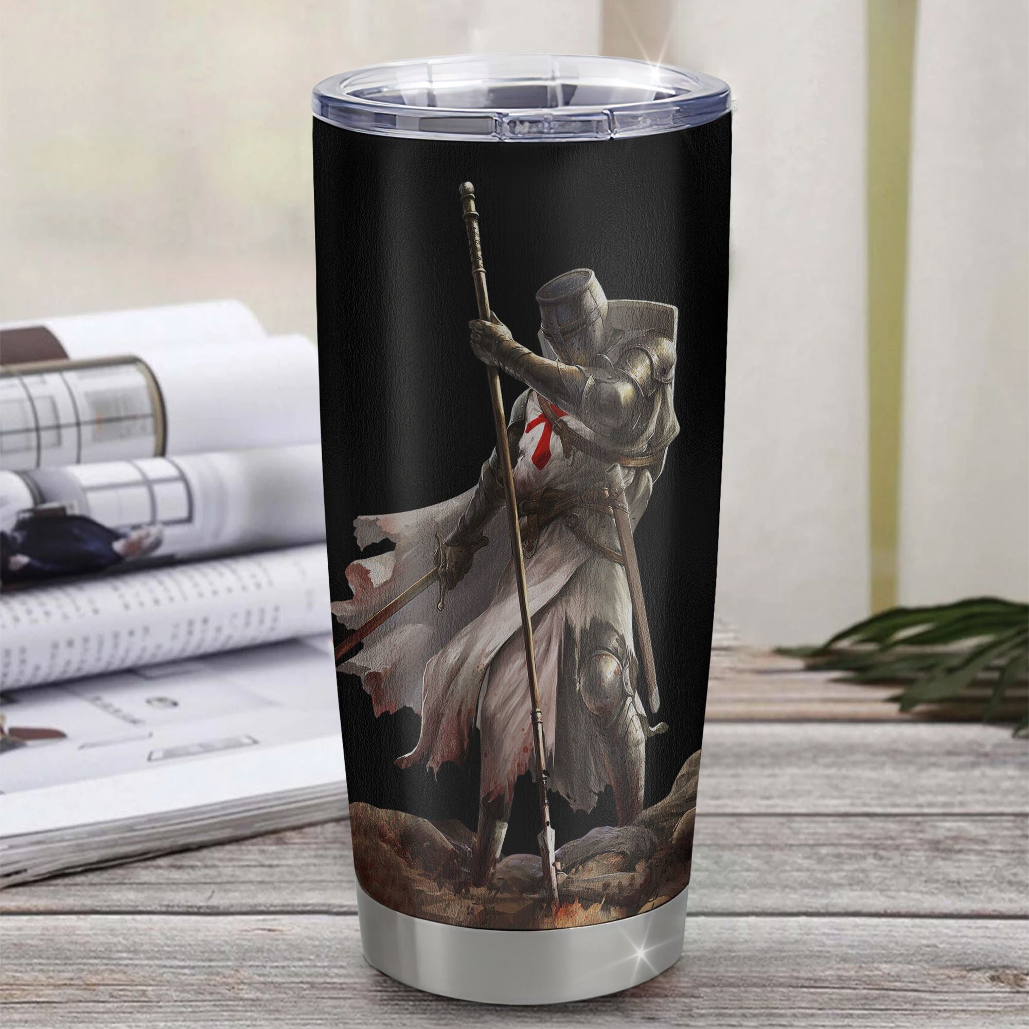 Personalized To My Godson Knight Templar Tumbler From Aunt Uncle Stainless Steel Cup You Will Never Lose Godson Birthday Gifts Graduation Christmas Custom Travel Mug | siriusteestore
