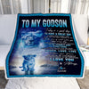 Personalized To My Godson Lion Blanket From Godmother Every Day Laugh Love Live Godson Birthday Graduation Christmas Customized Bed Fleece Throw Blanket | siriusteestore