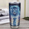 Personalized To My Godson Lion From Godfather Stainless Steel Tumbler Cup Every Day Laugh Love Live Godson Birthday Graduation Christmas Travel Mug | siriusteestore