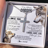 Stainless Cross Necklace Stainless Steel | 2 | Personalized To My Godson Necklace From Godmother Just Do You Best Laugh Love Live Wolf Godchild Birthday Graduation Christmas Customized Gift Box Message Card | siriusteestore