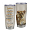 Personalized To My Godson Tumbler From Godmother Aunt Stainless Steel Cup Lion Never Feel That You Are Alone Great Godson Birthday Christmas Travel Mug | siriusteestore