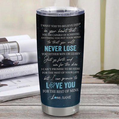 Personalized To My Godson Tumbler From Godmother Aunt Stainless Steel Cup Promise To Love You Godchild Birthday Graduation Christmas Travel Mug | siriusteestore