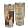 Personalized To My Godson Tumbler From Godmother Aunt Uncle Stainless Steel Cup Always Remember I Love You Horse Godson Birthday Gifts Christmas Custom Travel Mug | siriusteestore