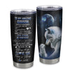 Personalized To My Godson Tumbler From Godmother Aunt Uncle Stainless Steel Cup Moon Wolf Godson Birthday Gifts Graduation Christmas Custom Travel Mug | siriusteestore