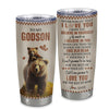 Personalized To My Godson Tumbler From Godmother Aunt Uncle Stainless Steel Cup This Old Bear Love You Godson Birthday Gifts Graduation Christmas Custom Travel Mug | siriusteestore