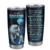 Personalized To My Godson Tumbler From Godmother Aunt Uncle Stainless Steel Cup This Old Wolf Love Godson Birthday Gifts Graduation Christmas Custom Travel Mug | siriusteestore
