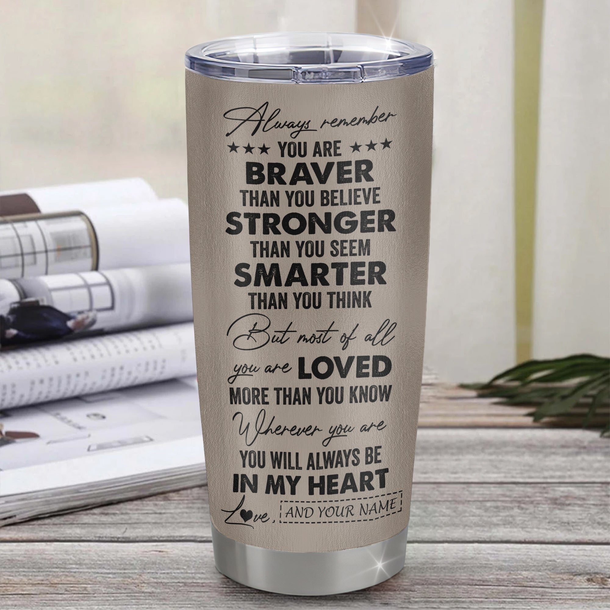 Personalized To My Godson Tumbler From Godmother Godfather Wolf Braver Stronger Smarter Godson Birthday Graduation Christmas Custom Stainless Steel Cup Travel Mug | siriusteestore