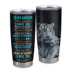 Personalized To My Godson Tumbler From Godmother Uncle Aunt Stainless Steel Cup Never Forget I Love You White Tiger Godson Birthday Christmas Travel Mug | siriusteestore