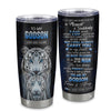 Personalized To My Godson Tumbler From Godmother Uncle I Close My Eyes White Tiger Birthday Gifts For Godson Graduation Christmas Stainless Steel Tumbler Mug | siriusteestore