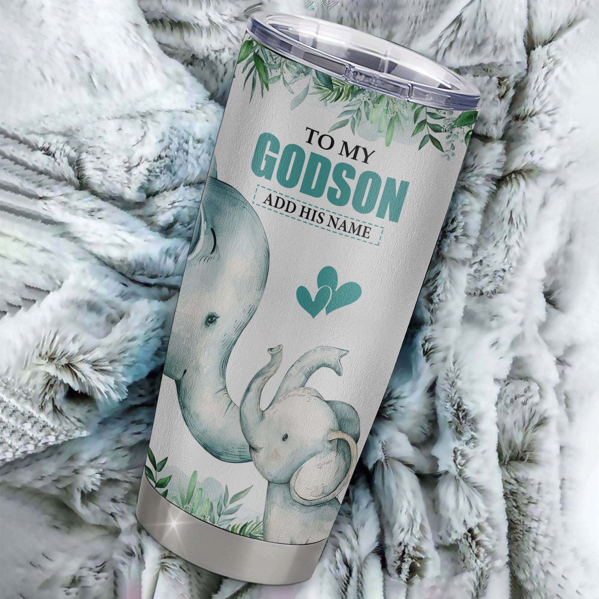 Personalized To My Godson Tumbler From Godmother Uncle You Will Never Lose Elephant Godson Birthday Gifts Graduation Christmas Custom Stainless Steel Cup Travel Mug | siriusteestore