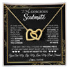 Interlocking Hearts Necklace 18K Yellow Gold Finish | 1 | Personalized To My Gorgeous Soulmate Necklace From Husband My Life My Love Wife Birthday Wedding Valentines Day Christmas Customized Gift Box Message Card | siriusteestore