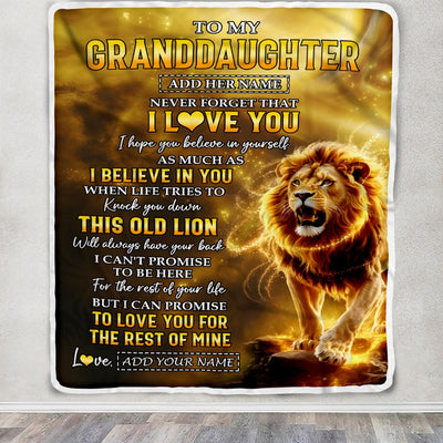 Personalized To My Granddaughter Birthday Gifts From Grandpa Blanket I Love You Granddaughter Gifts Graduation Christmas Gift Ideas For Women Fleece Blanket | siriusteestore