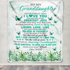 Personalized To My Granddaughter Blanket From Grandma Butterfly Laugh Love Live Granddaughter Birthday Motivational Quote Christmas Customized Fleece Blanket | siriusteestore
