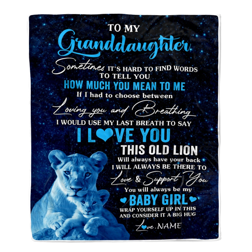 Personalized To My Granddaughter Blanket From Grandma Gigi I Love You This Old Lion Granddaughter Birthday Christmas Customized Bed Fleece Throw Blanket | siriusteestore