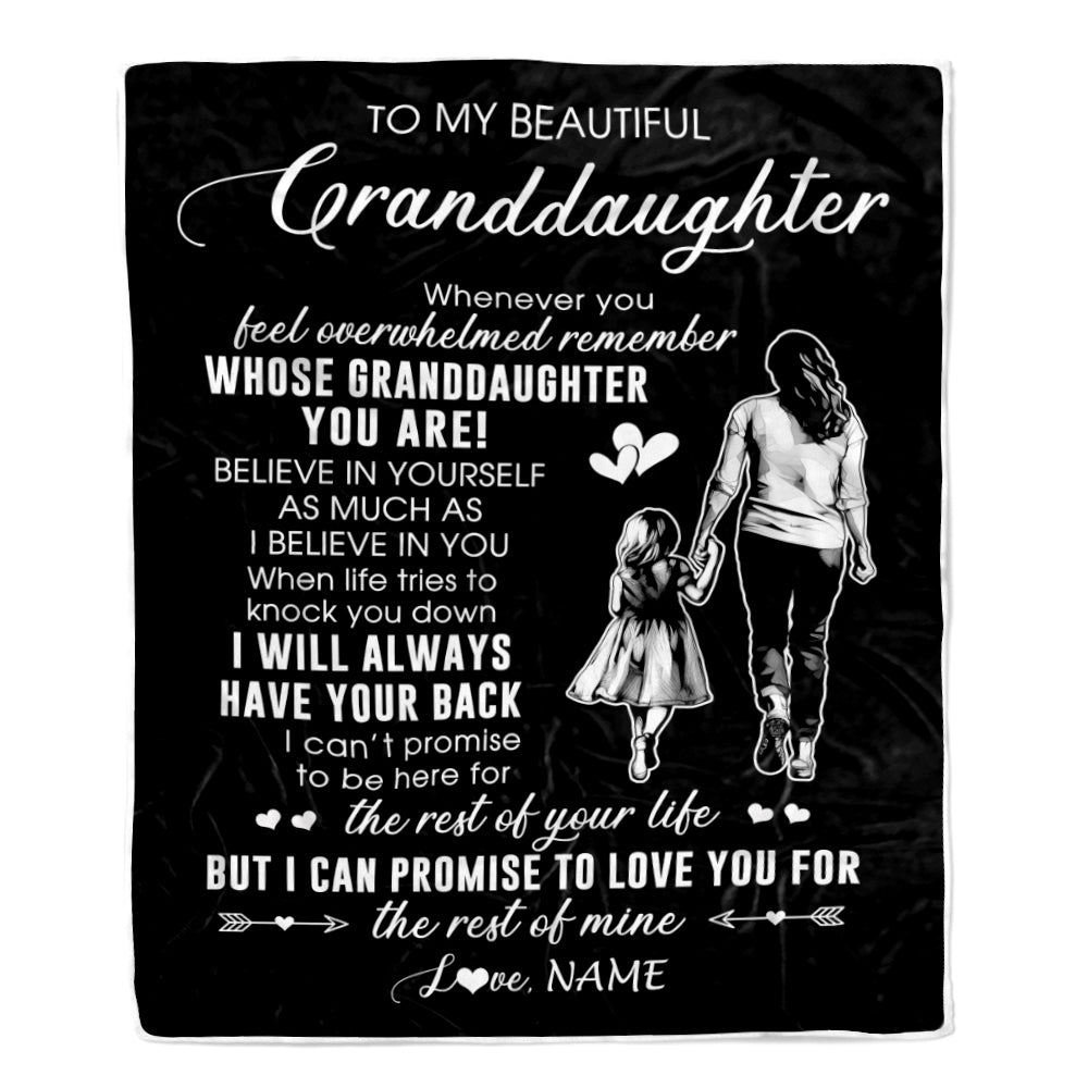 Personalized To My Granddaughter Blanket From Grandma Gigi Whenever You Feel Overwhelmed Granddaughter Birthday Christmas Customized Bed Fleece Throw Blanket | siriusteestore